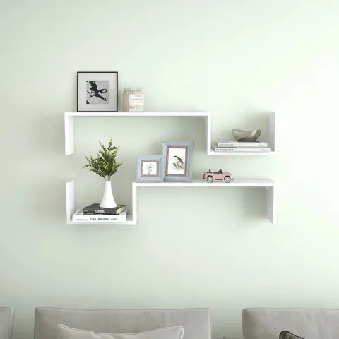 BOXED LOEY WALL SHELVES 2 PCS ENGINEERED WOOD (SET OF 2)