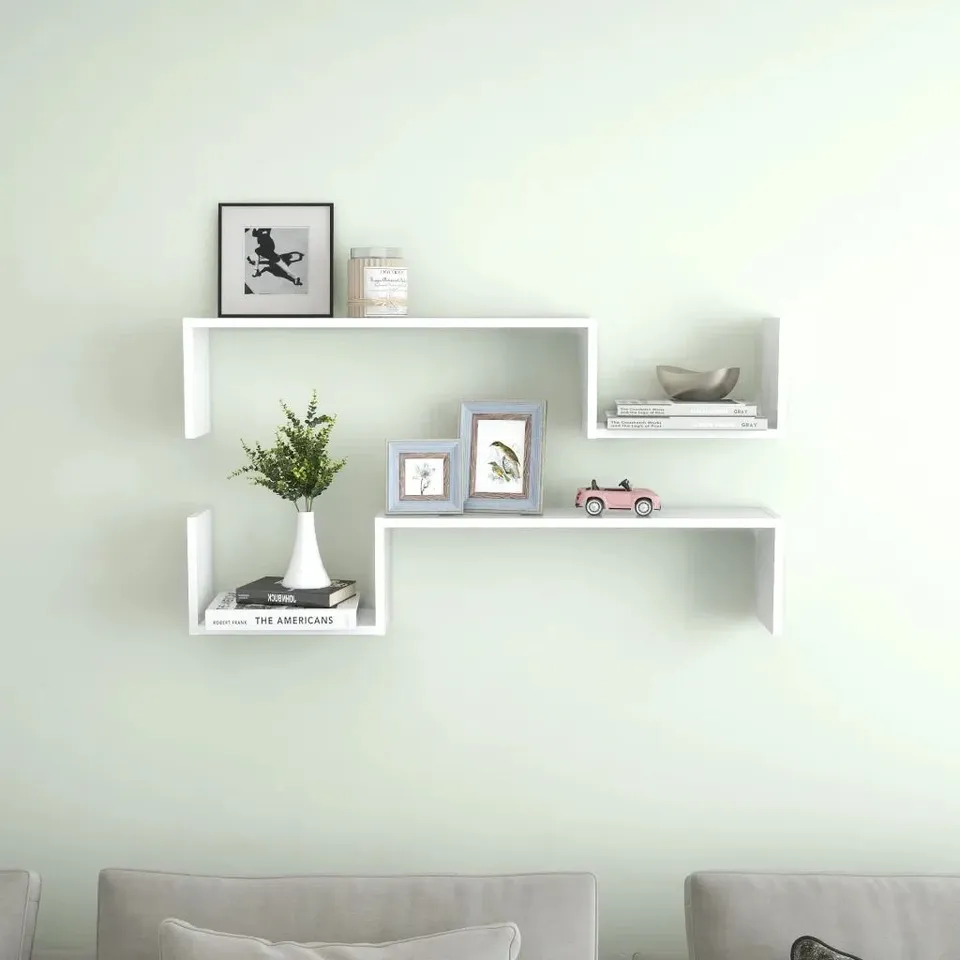 BOXED LOEY WALL SHELVES 2 PCS ENGINEERED WOOD (SET OF 2)