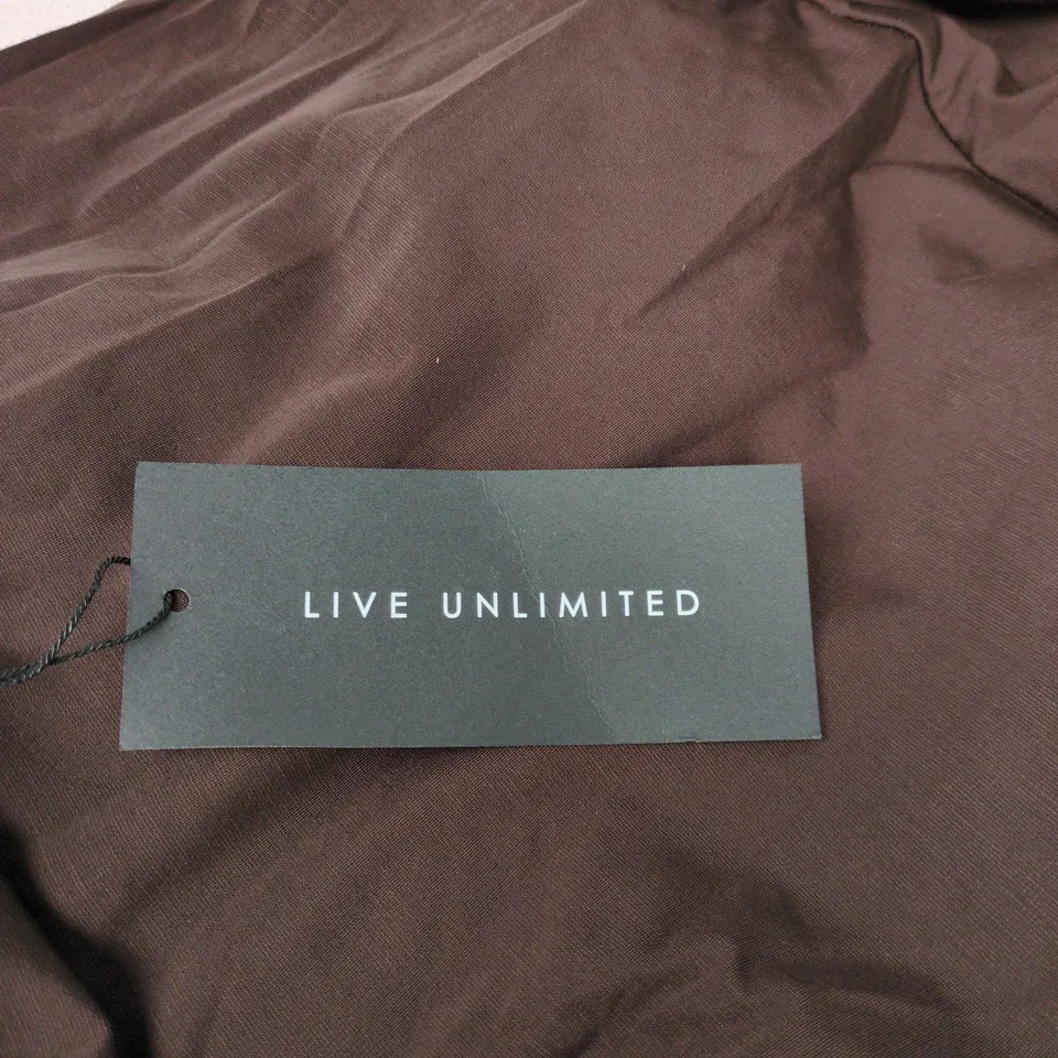 LIVE UNLIMITED LONDON BROWN ASYMMETRIC TWIST MAXI DRESS – UK 18