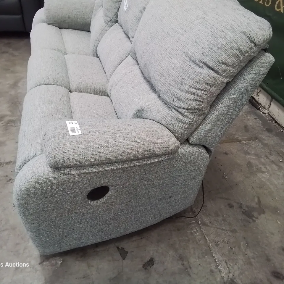QUALITY BRITISH DESIGNER & MANUFACTURED G PLAN MINSTRAL POWER RECLINING THREE SEATER SOFA GRAPHENE TEAL FABRIC 