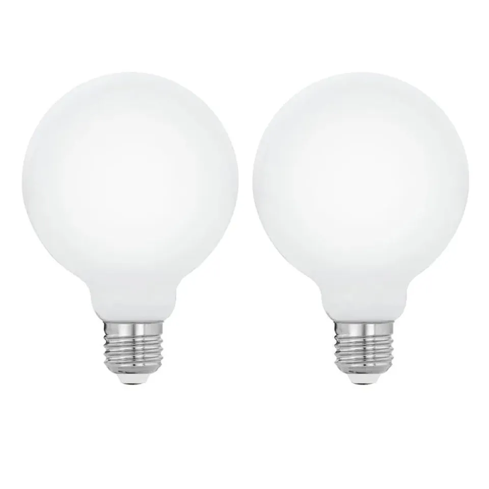 TWO BOXED 8W DIMMABLE GLOBE LED LIGHT BULBS