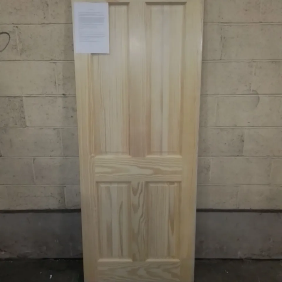 SEALED 4-PANEL CLEAR PINE PANEL INTERNAL DOOR // 2032MM X 813MM