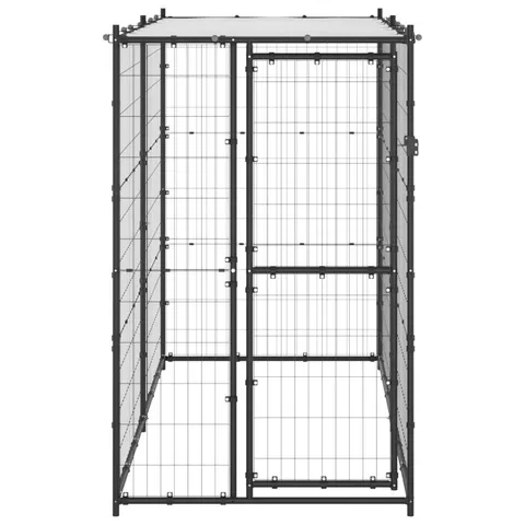 BOXED LIVINGON 180CM H POWDER-COATED STEEL, PE KENNEL WITH DOOR  