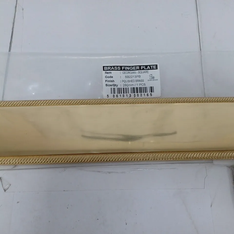 SPIRA POLISHED BRASS GEORGIAN FINGER PLATE 280MM