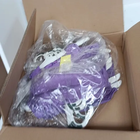 BOX OF APPROXIMATELY 12 ALL IN MOTION PURPLE VEST IN ASSORTED SIZES
