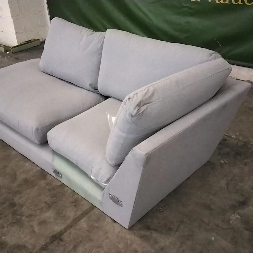 QUALITY BRITISH DESIGNER GREY FABRIC CORNER GROUP CHAISE SECTION