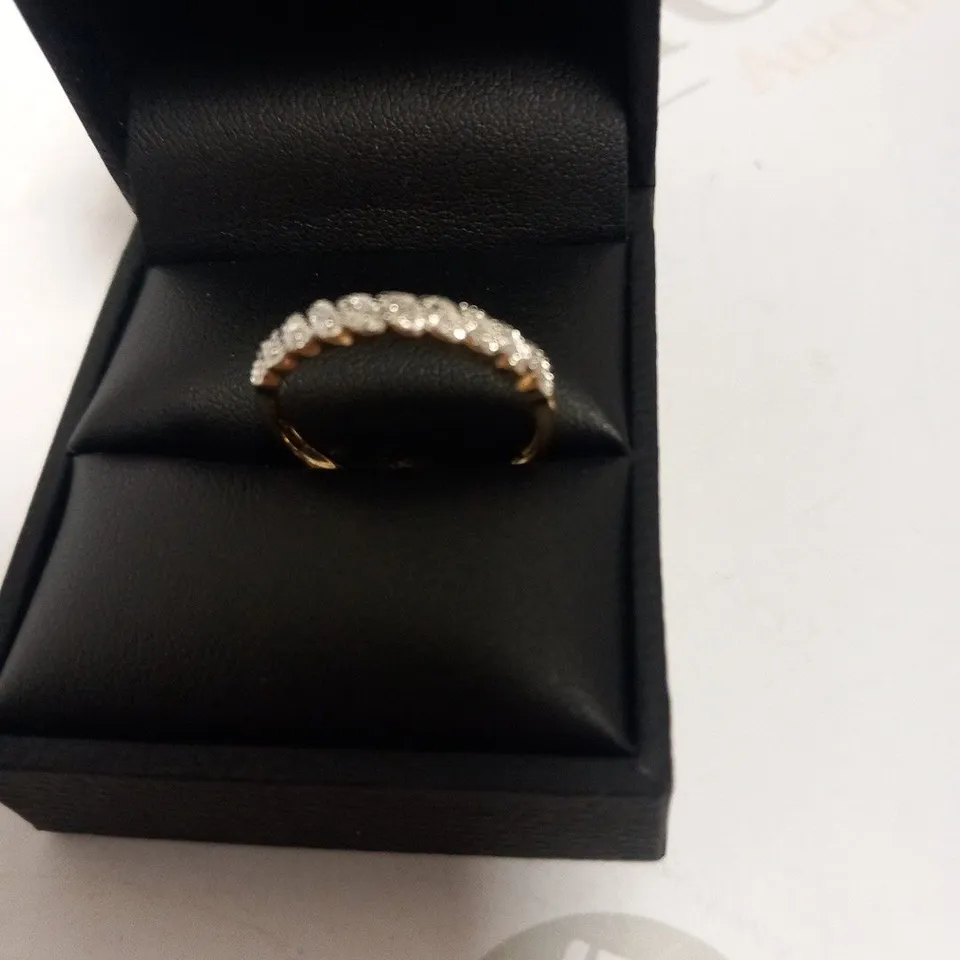 BOXED LOVE GOLD 9CT GOLD 0.25CT DIAMOND MICRO SETTING ETERNITY RING