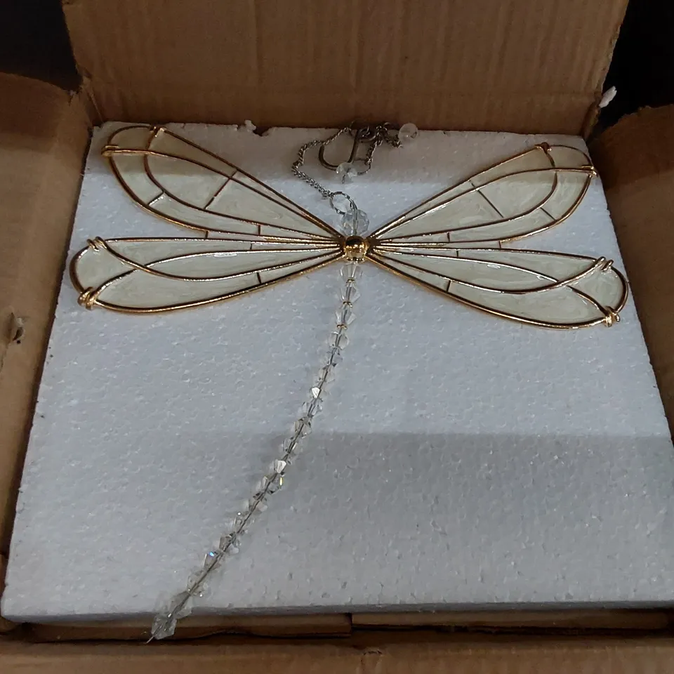 BOXED SET OF 2 CRYSTAL DRAGONFLY WALL DECOR PIECES (1 BOX)
