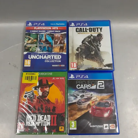 APPROXIMATELY 10 ASSORTED VIDEO GAMES TO INCLUDE TOMB RAIDER, UNTIL DAWN, UNCHARTED ETC