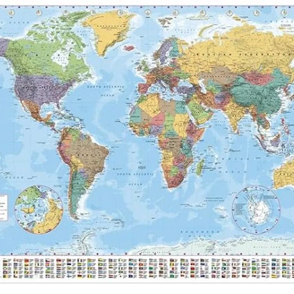 TWO GB EYE WORLD MAPS MAP GIANT 140 X 120CM MAXI POSTERS