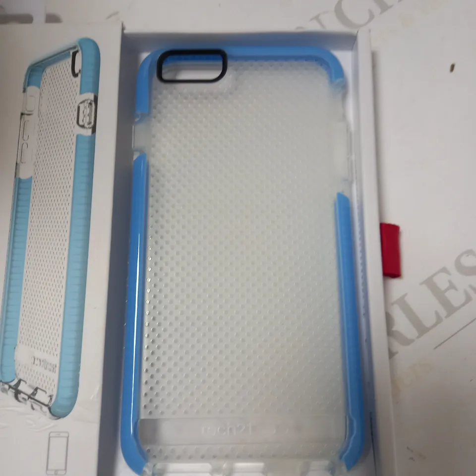 BOX OF APPROX 8 TECH21 IPHONE CASES - CLEAR/BLUE