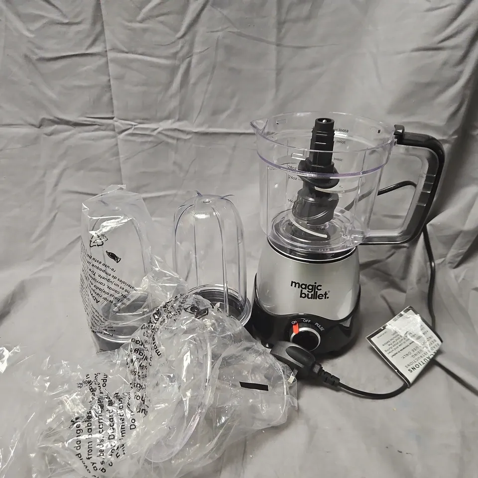 MAGIC BULLET KITCHEN EXPRESS ALL-IN-ONE BLENDER WITH CUPS AND LIDS
