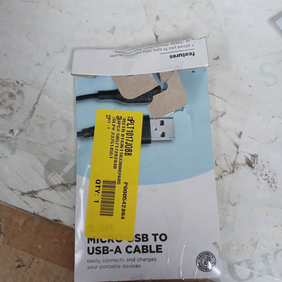 ASDA TECH MICRO USB TO USB-A CABLE 1.8M
