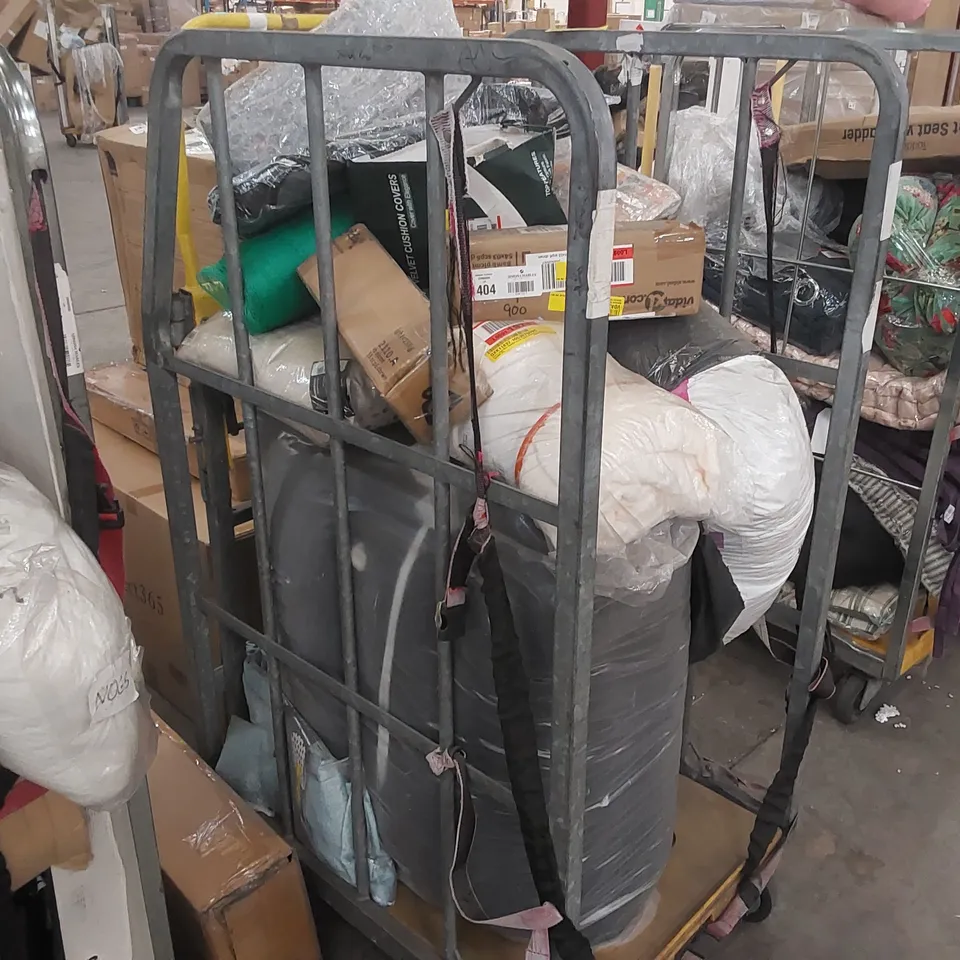 CAGE CONTAINING ASSORTED HOUSEHOLD PRODUCTS/FURNITURE PARTS ECT // CAGE NOT INCLUDED 
