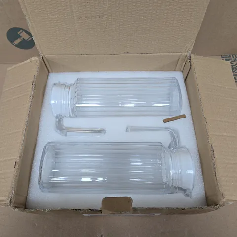 VOLILA 1L GLASS WATER JUGS WITH LIDS – 2 PACK