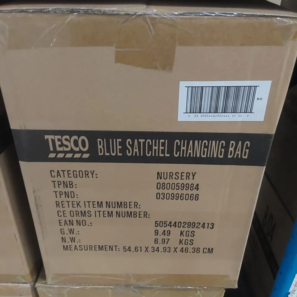 BOX OF APPROX 8 X TESCO NAVY SATCHEL CHANGING BAGS