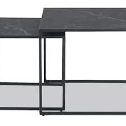 BOXED BOWIE NEST OF SIDE TABLES - BLACK (1 BOX)
