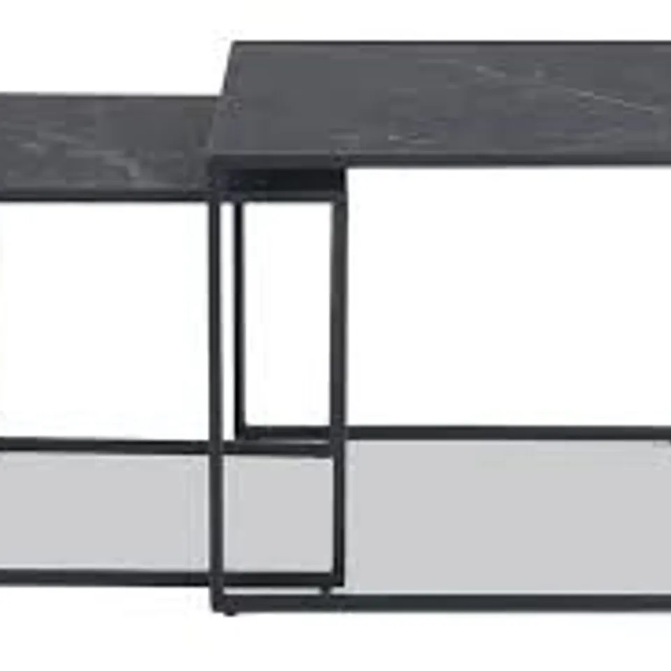 BOXED BOWIE NEST OF SIDE TABLES - BLACK (1 BOX)