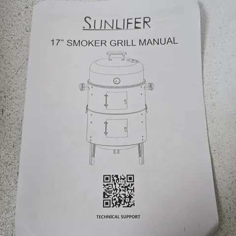 BOXED SUNLIFER 17" SMOKER GRILL