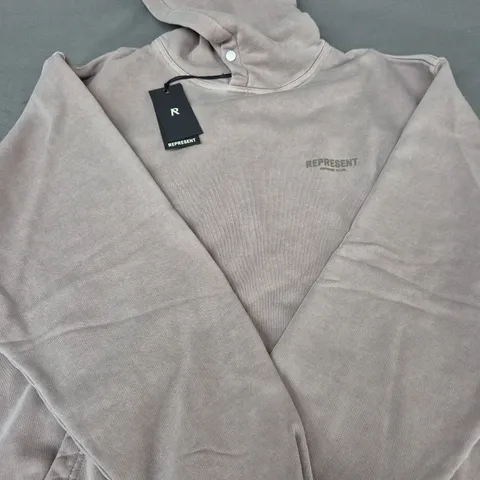 REPRESENT OWNERS CLUB HOODIE IN MUSHROOM SIZE LARGE