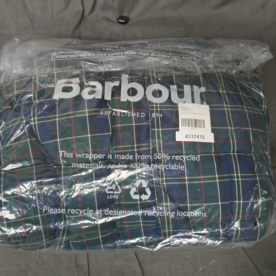BARBOUR BLAINE TARTAN PARKA COAT SIZE XL