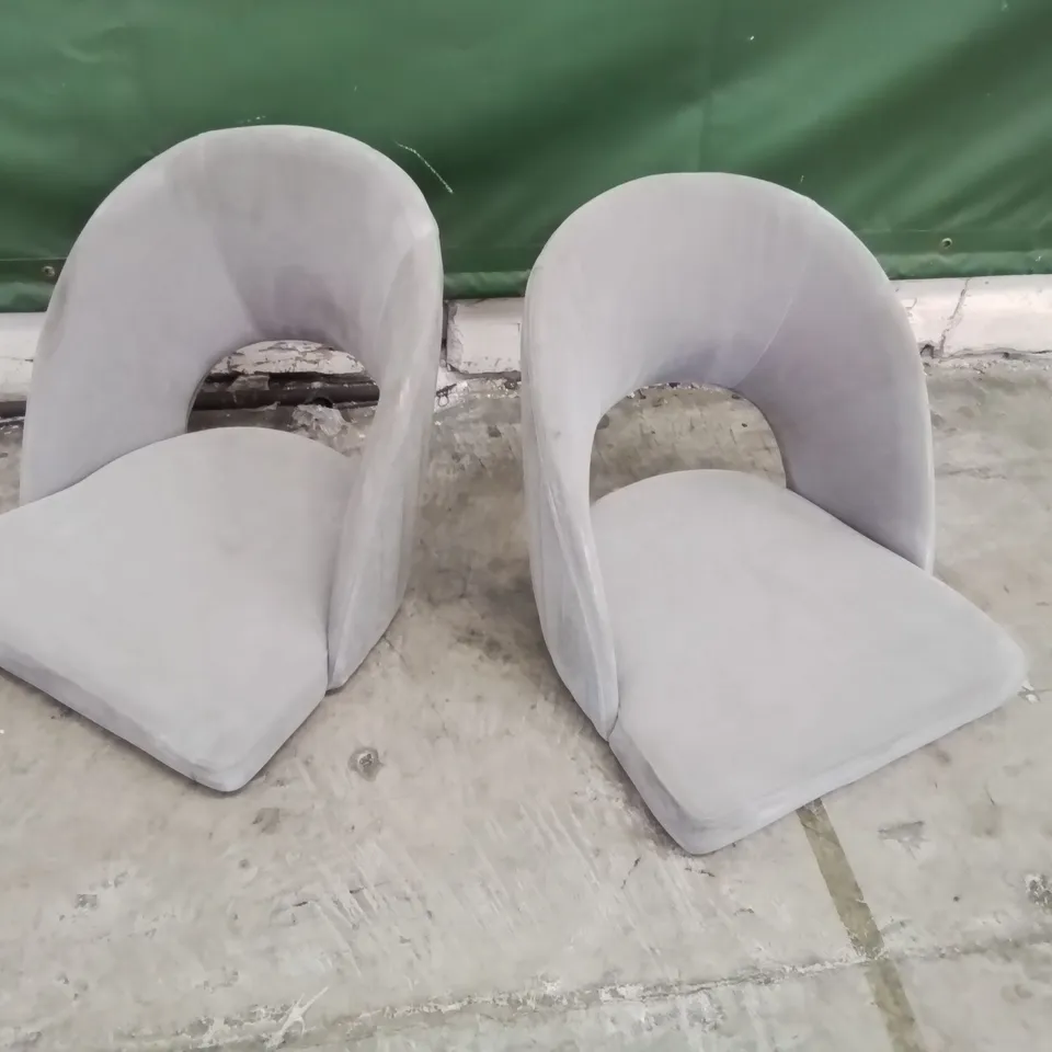 PAIR OF UPHOLSTERED CHAIRS FAWN PLUSH FABRIC