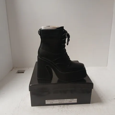 SEDAI WOMENβS BLACK PLATFORM LACE-UP ANKLE BOOTS, UK 3 (EU 36)