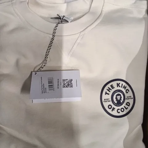 BOX OF BRASS MONKEY SWEATS - OFF WHITE SIZE L APPROXIMATELY 10