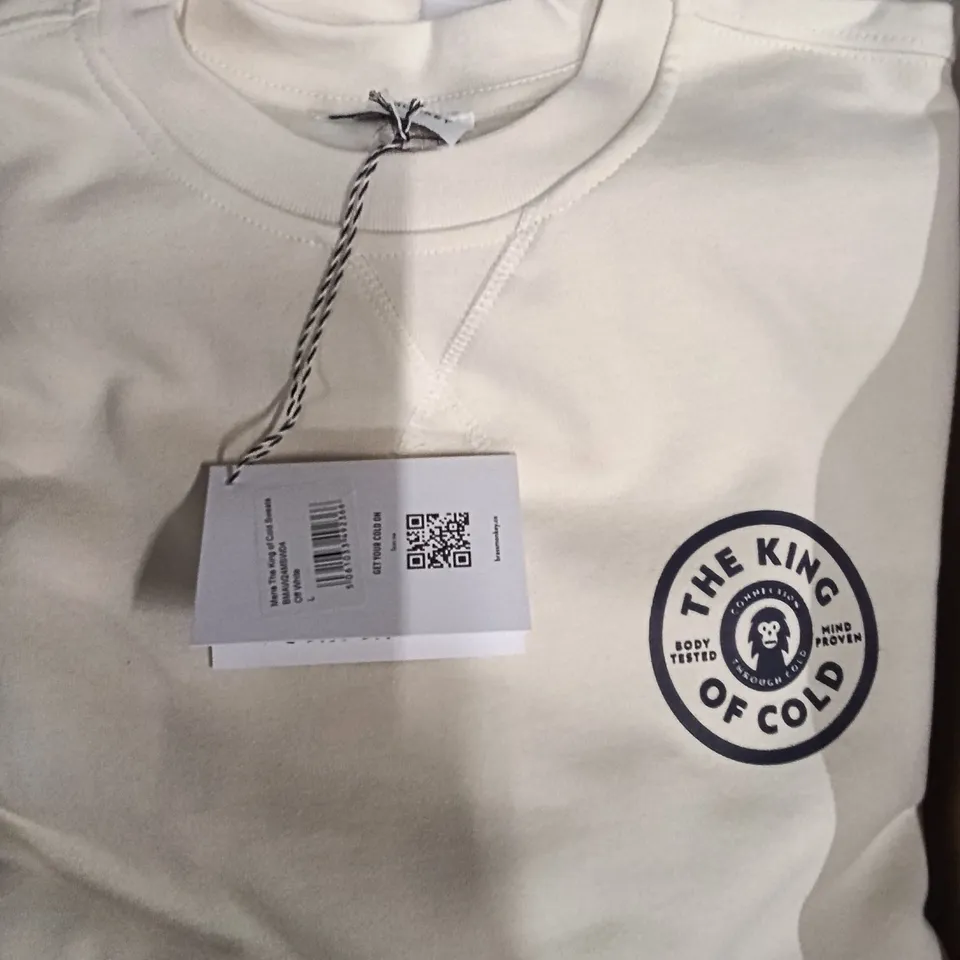 BOX OF BRASS MONKEY SWEATS - OFF WHITE SIZE L APPROXIMATELY 10