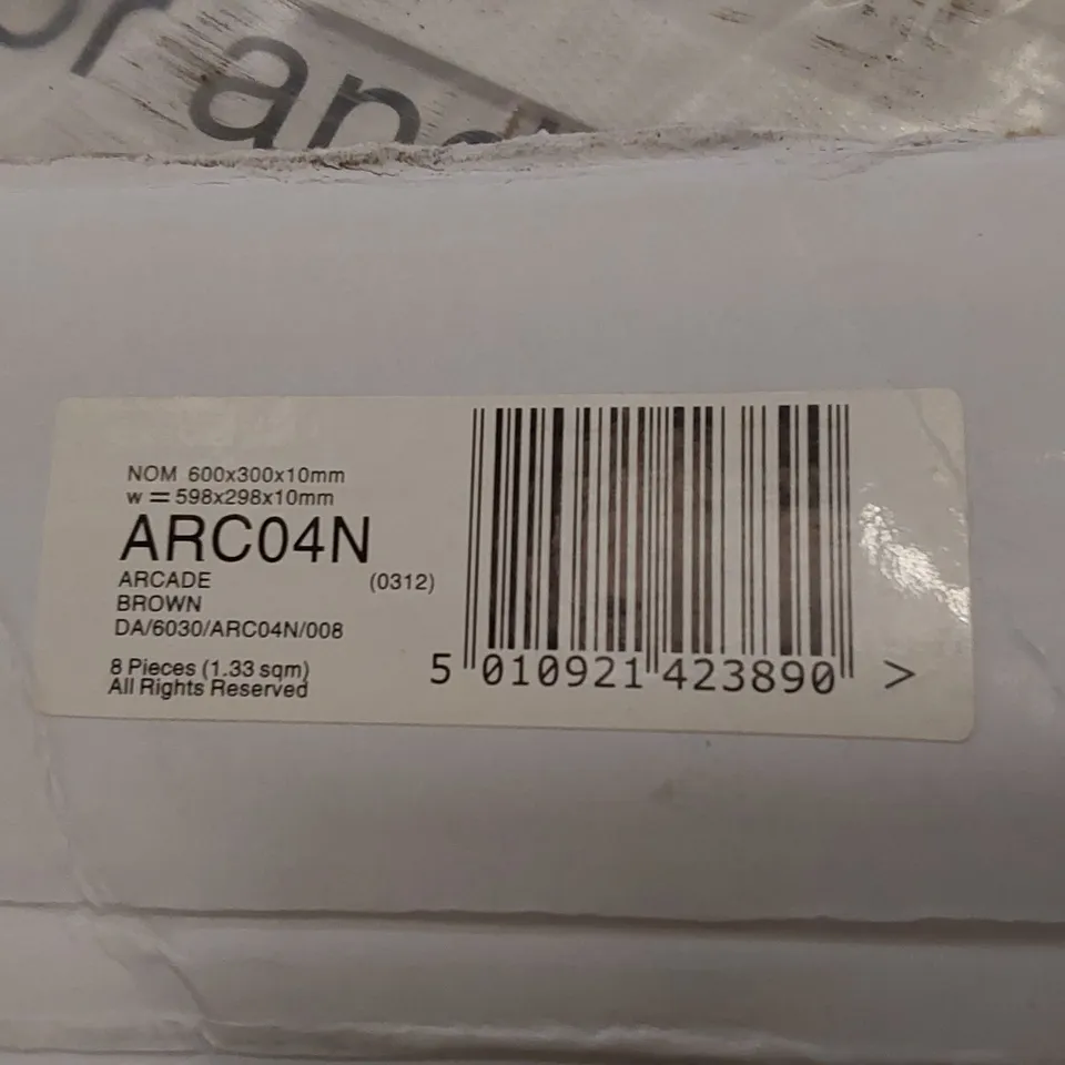 PALLET TO CONTAIN APPROX 32 X PACKS OF JOHNSON TILES ARCADE BROWN PORCELAIN FLOOR TILES - 8 TILES PER PACK // TILE SIZE: 598 X 298 X 10mm