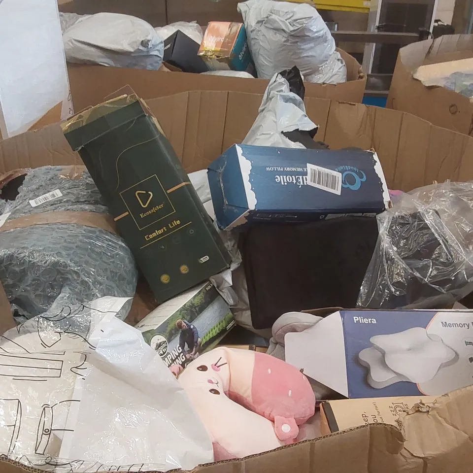 PALLET CONTAINING A VERY LARGE QUANTITY OF ASSORTED PILLOWS AND RELATED BEDDING/COMFORT PRODUCTS ECT