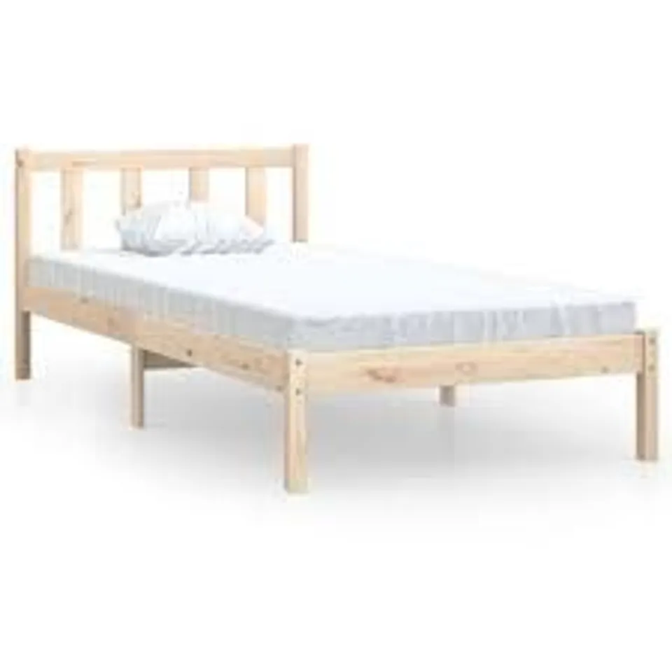 BOXED VIDA XL BED FRAME SOLID PINEWOOD 
