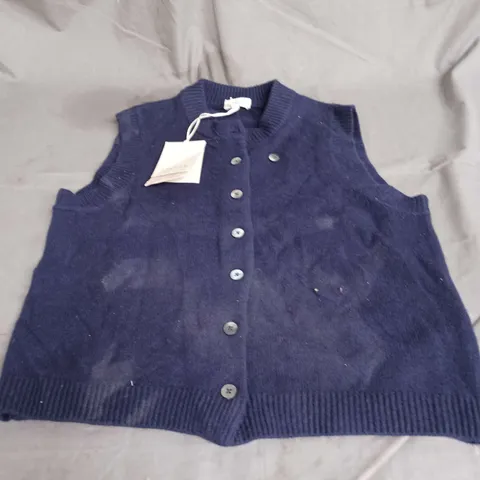 JIGSAW CASHMERE BLEND WAISTCOAT IN NAVY SIZE M