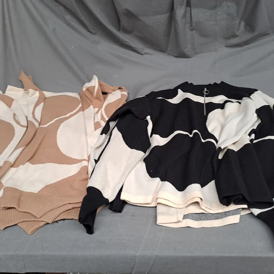 BOX OF ASSORTED CLOTHING ITEMS TOO INCLUDE COATS , TOPS, AND TROUSERS ETC.