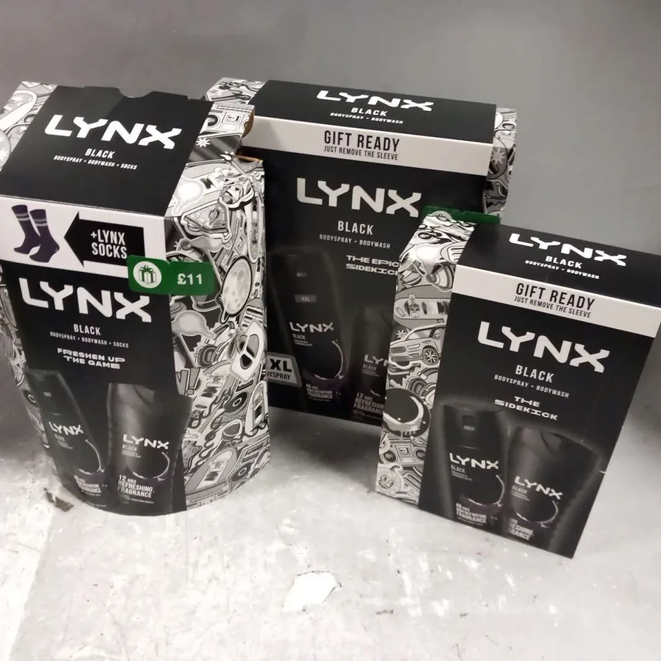 SEVEN ASSORTED LYNX BLACK PRODUCTS TO INCLUDE; THE EPIC SIDEKICK(2), THE SIDEKICK(2) AND FRESHEN UP THE GAME(3)