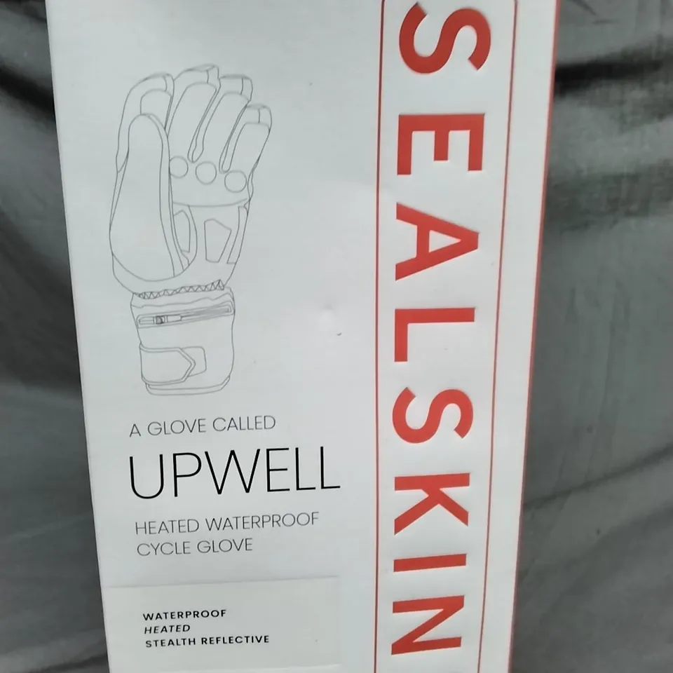 BOXED PAIR OF SEALSKINZ UPWELL WATERPROOF HEATED CYCLE GLOVE