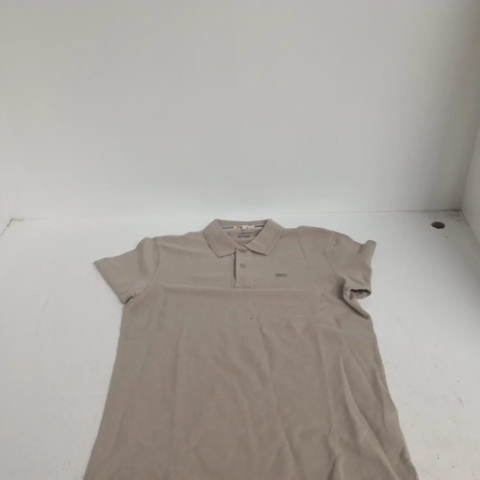 LEVI'S MEN'S POLO SHIRT – BEIGE, SIZE M, STANDARD FIT, MADE IN BANGLADESH