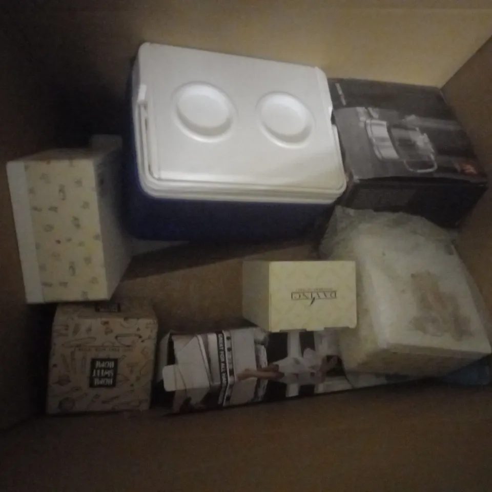APPROXIMATELY 12 ASSORTED HOUSEHOLD PRODUCTS TO INCLUDE DAVINCI FINE CHINA MUG, ZWILING SORRENTO, COOLER, ETC