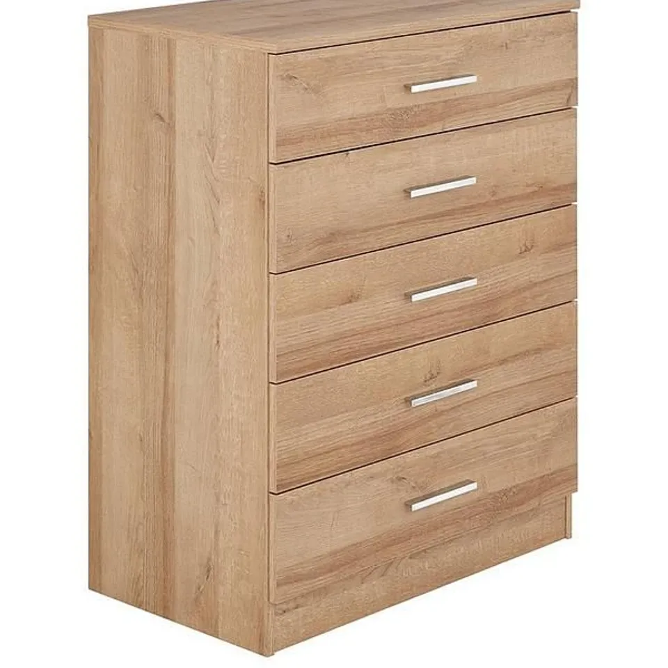 BOXED GRADE 1 PANAMA 5 DRAWER CHEST - WHITE (1 BOX) - COLLECTION ONLY 