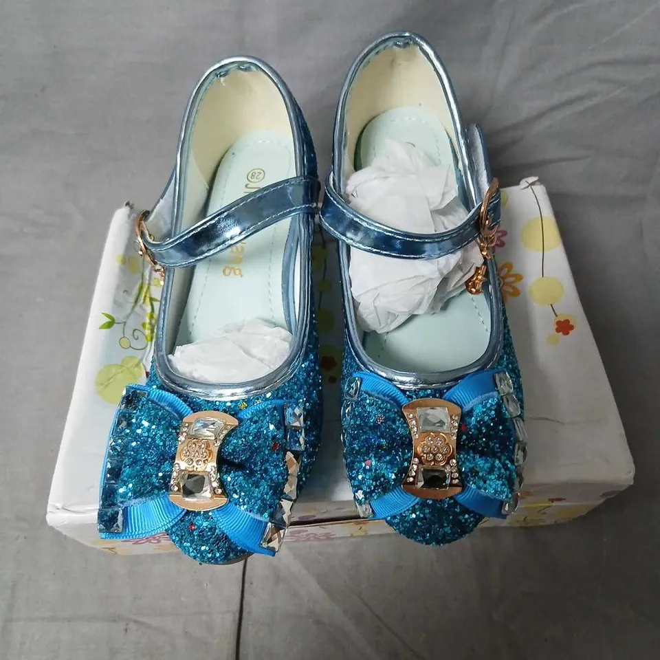 CHILDREN'S BLUE GLITTER MARY JANE SHOES – UK KIDS 9 (EU 28)