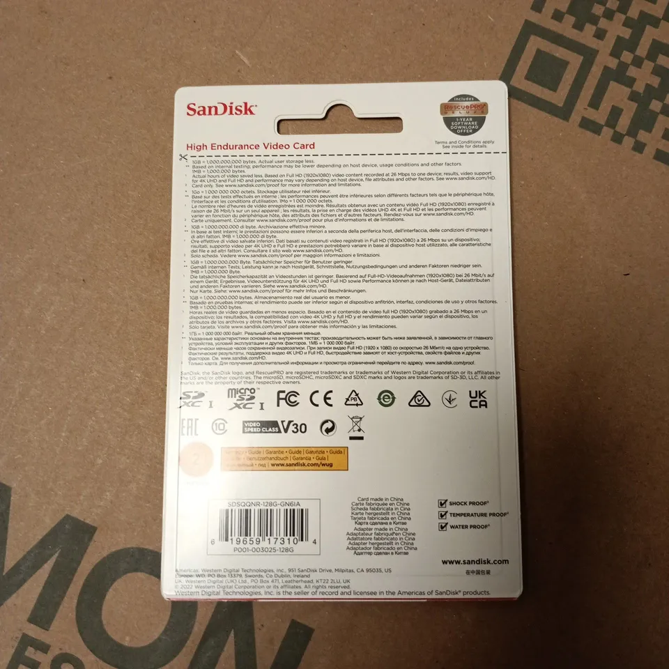 SanDisk High Endurance microSDXC Card 128GB with Adapter – For dash cams & home security cameras