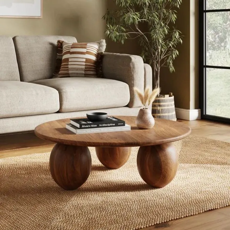 BOXED BUFFIE COFFEE TABLE - DARK MANGO WOOD
