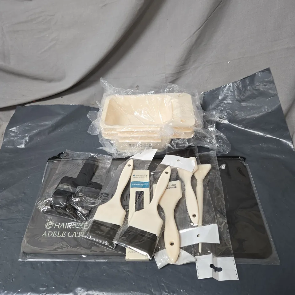 HAIR MADE EASI ADELE CATHERINE BRUSH AND ACCESSORIES SET, IN TOTE BAG