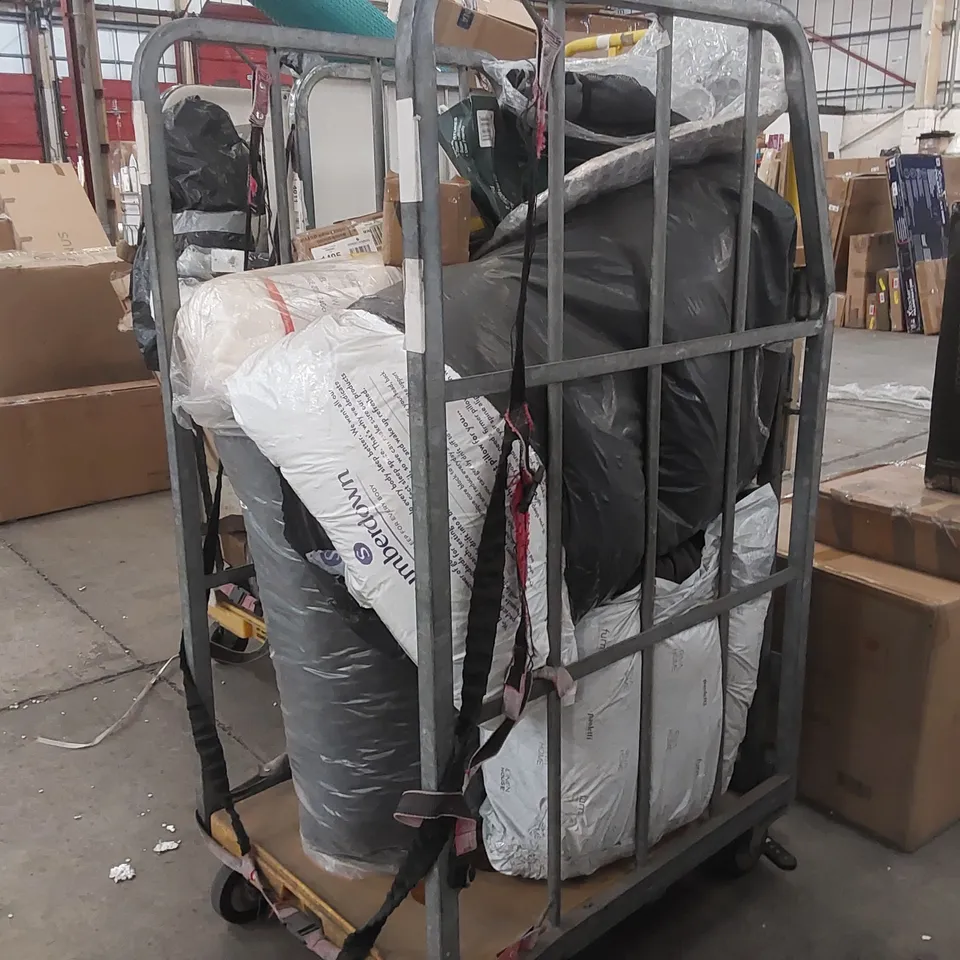 CAGE CONTAINING ASSORTED HOUSEHOLD PRODUCTS/FURNITURE PARTS ECT // CAGE NOT INCLUDED 