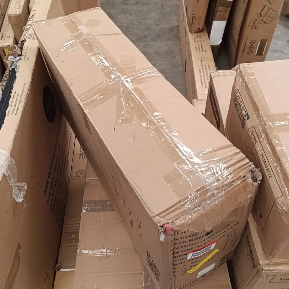 BOXED PU DINING CHAIR (LEVI) (SET OF 2) - BLACK (1 BOX)