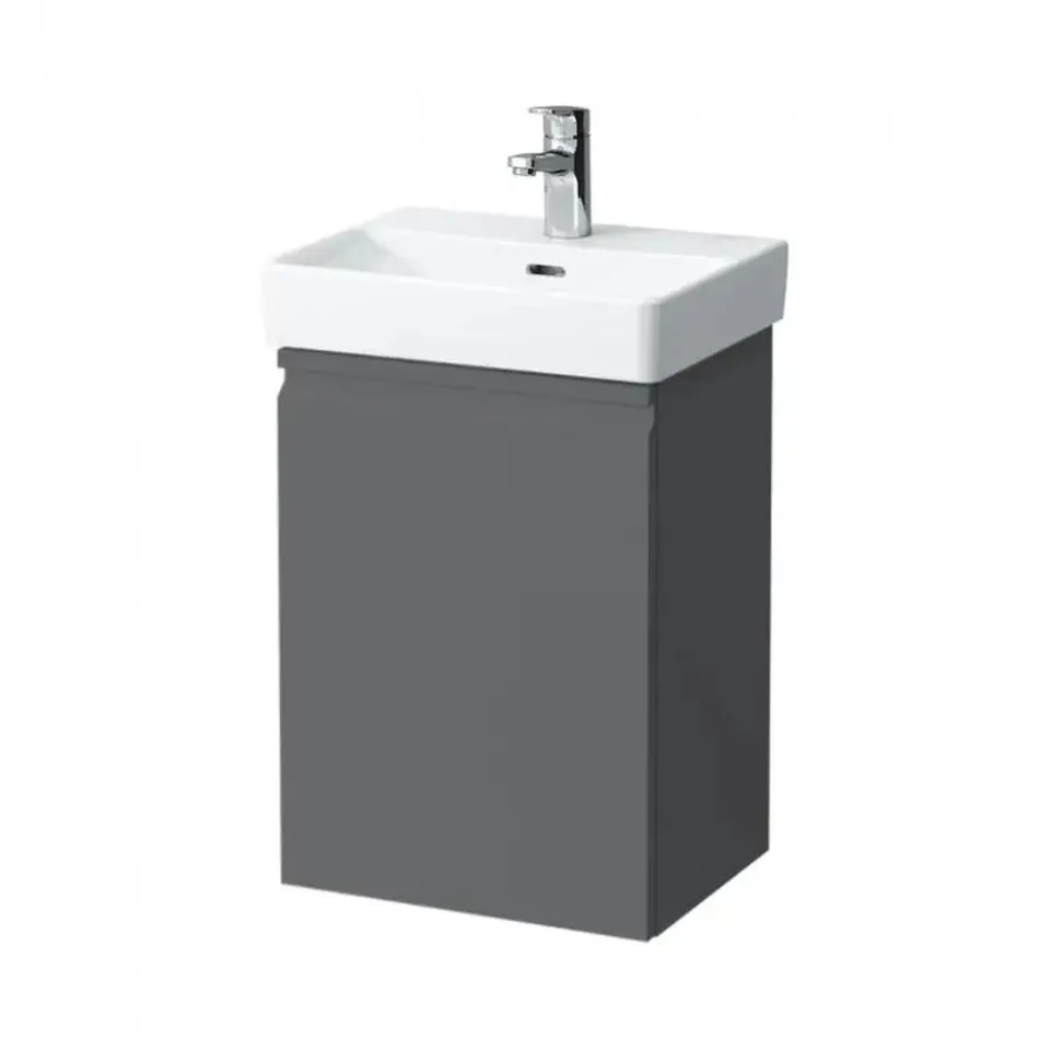 BRAND NEW BOXED LAUFEN PRO S - VANITY UNIT WITH DOOR, 42X32X58 CM, HINGES LEFT, MATTE GRAPHITE H4833010964801