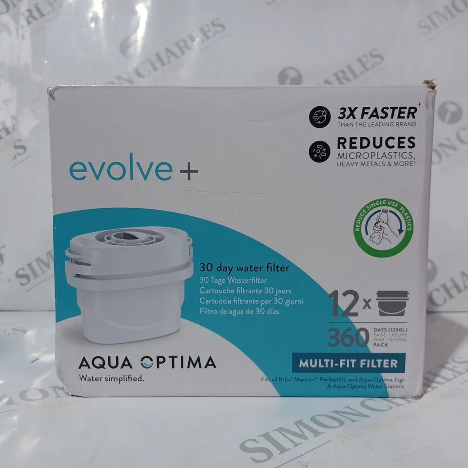 BOXED AQUA OPTIMA EVOLVE PLUS PACK OF 12 WATER FILTERS