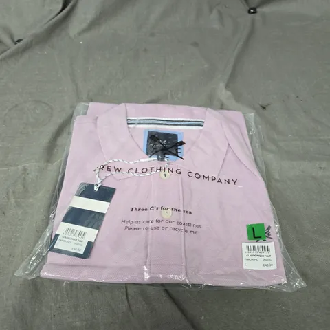 CREW CLOTHING COMPANY PIQUE POLO TOP SIZE L