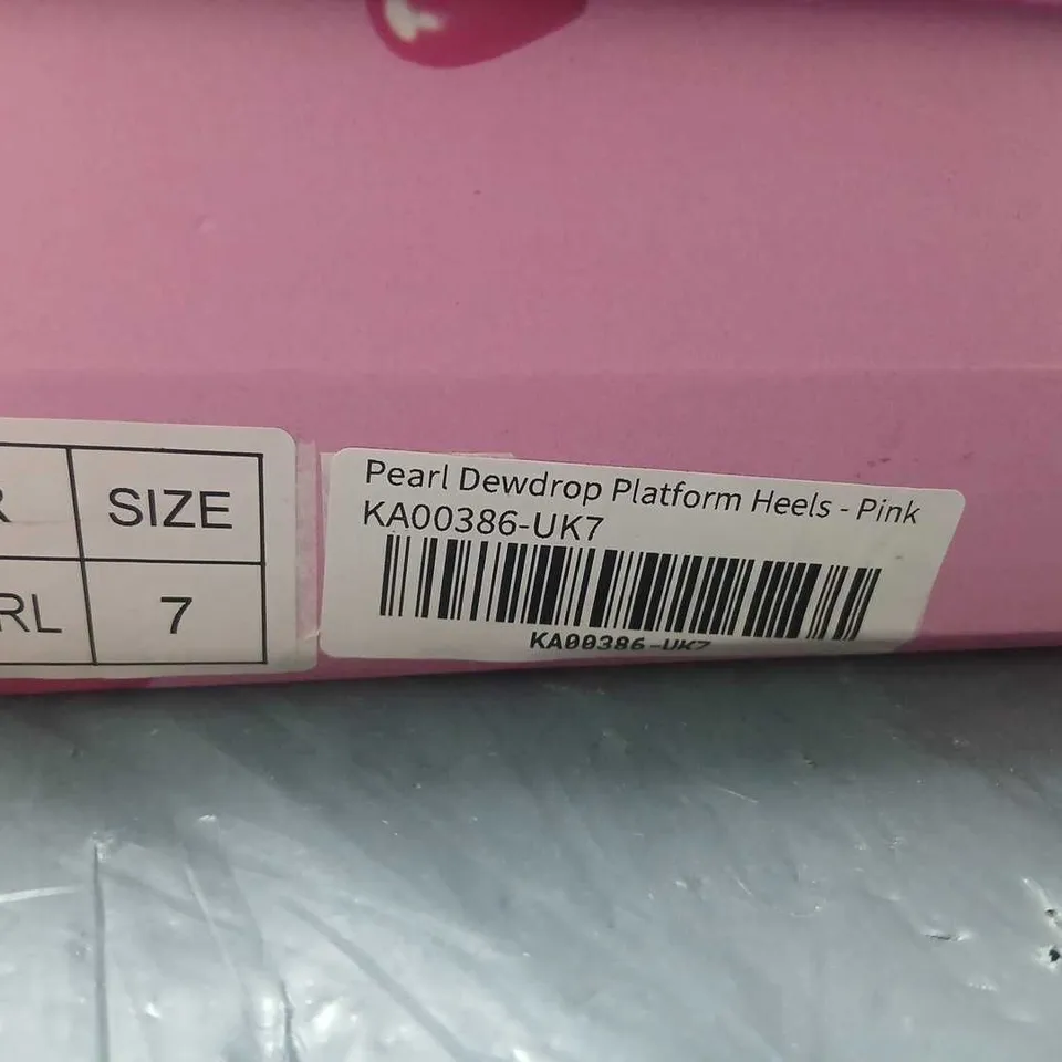 KOI PEARL DEWDROP PLATFORM HEELS - PINK, UK7