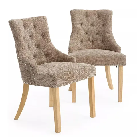PAIR OF WARWICK CHUNKY WEAVE DINING CHAIRS - COLLECTION ONLY